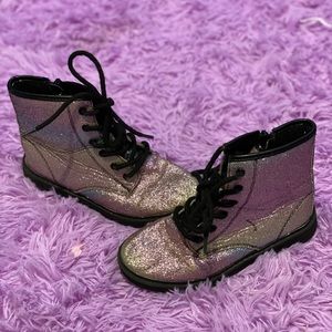 Glitter rainbow boots
